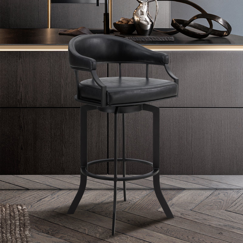 Brayden Studio® Quarryville Swivel Faux Leather Bar & Counter Stool